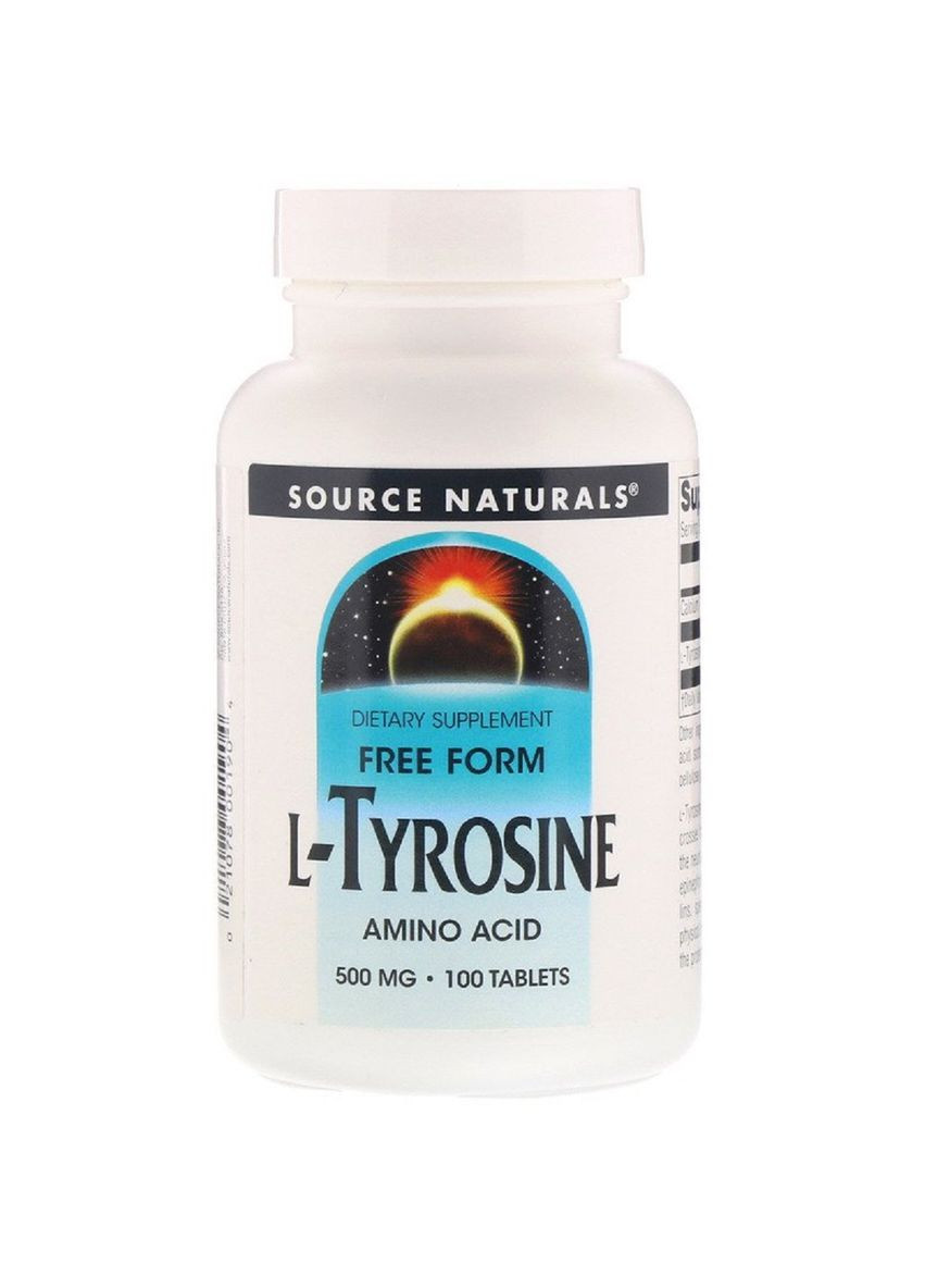 L-Тирозин 500 Мг, L-Tyrosine, 100 Таблеток Source Naturals (326055279)