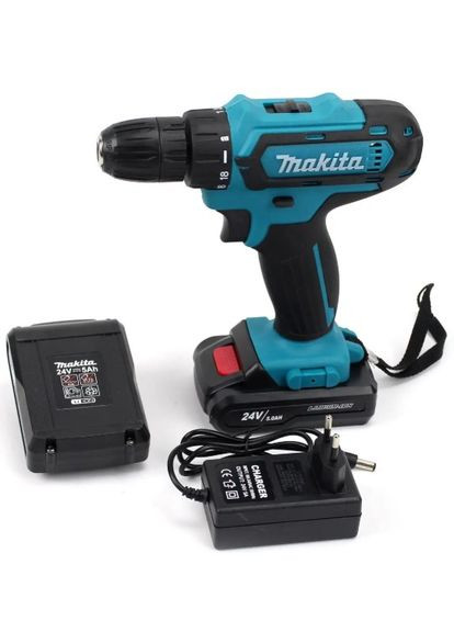 Шуруповерт аккумуляторный 24V 5A/h Li-Ion с набором инструментов в кейсе (1854975149) Makita DF550DWE (326811509)