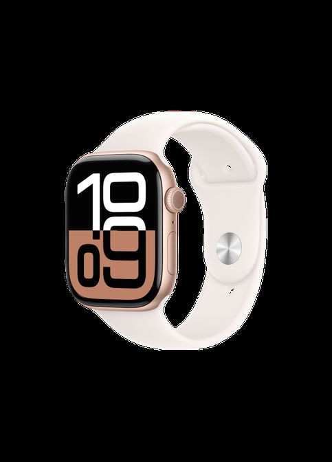Смарт-часы Watch Series 10 42mm GPS + Cellular Rose Gold Alu. Case w. Light Blush Sport Band - S/M Apple (323615308)