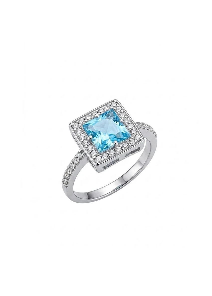 Серебряное кольцо с кубическим цирконием, покрытое родием Family Jewelry House (393195454)