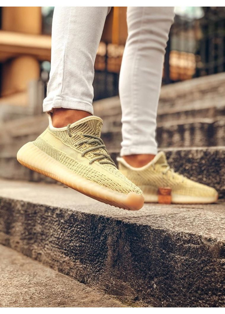 КРОССОВКИ ЖЕНСКИЕ ADIDAS YEEZY BOOST 350 V2 ANTLIA АДИДАС ИЗИ БУСТ No Brand жёлтые демисезоны (368858272)