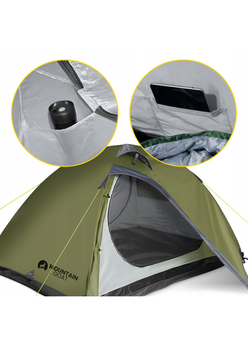 Палатка туристическая Prime Duo 2-местная Olive (P-5905973406567) Mountain Goat (351904588)