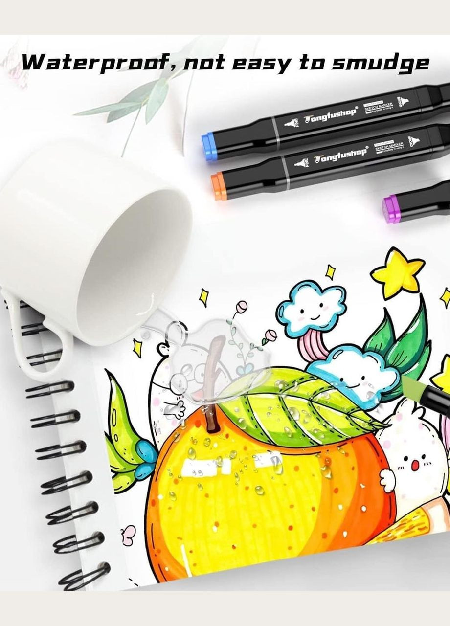 Большой набор двухсторонних скетч-маркеров 204 шт для рисования двухсторонних Touch Good Idea (315913449)