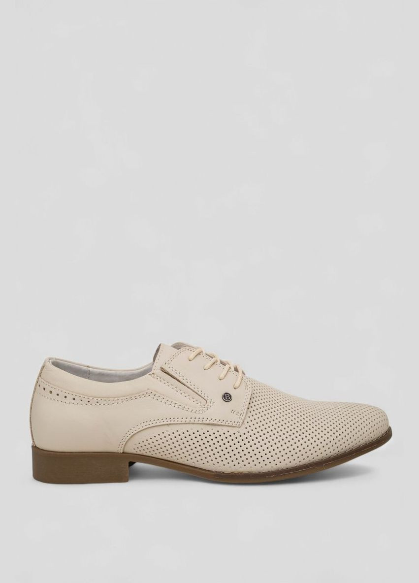 Бежевые туфли мужские с перфорацией,, 243rc1593 KangFu