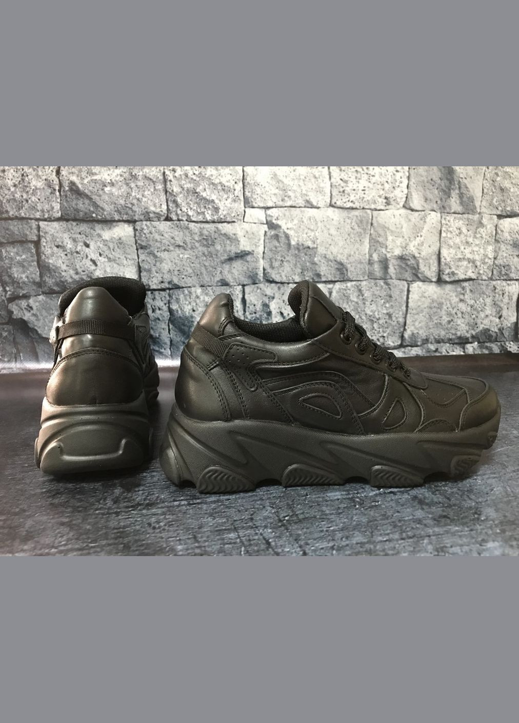 Кожаные кроссовки на платформе, Bistfor Кросівки чёрные демисезоны (304288971)