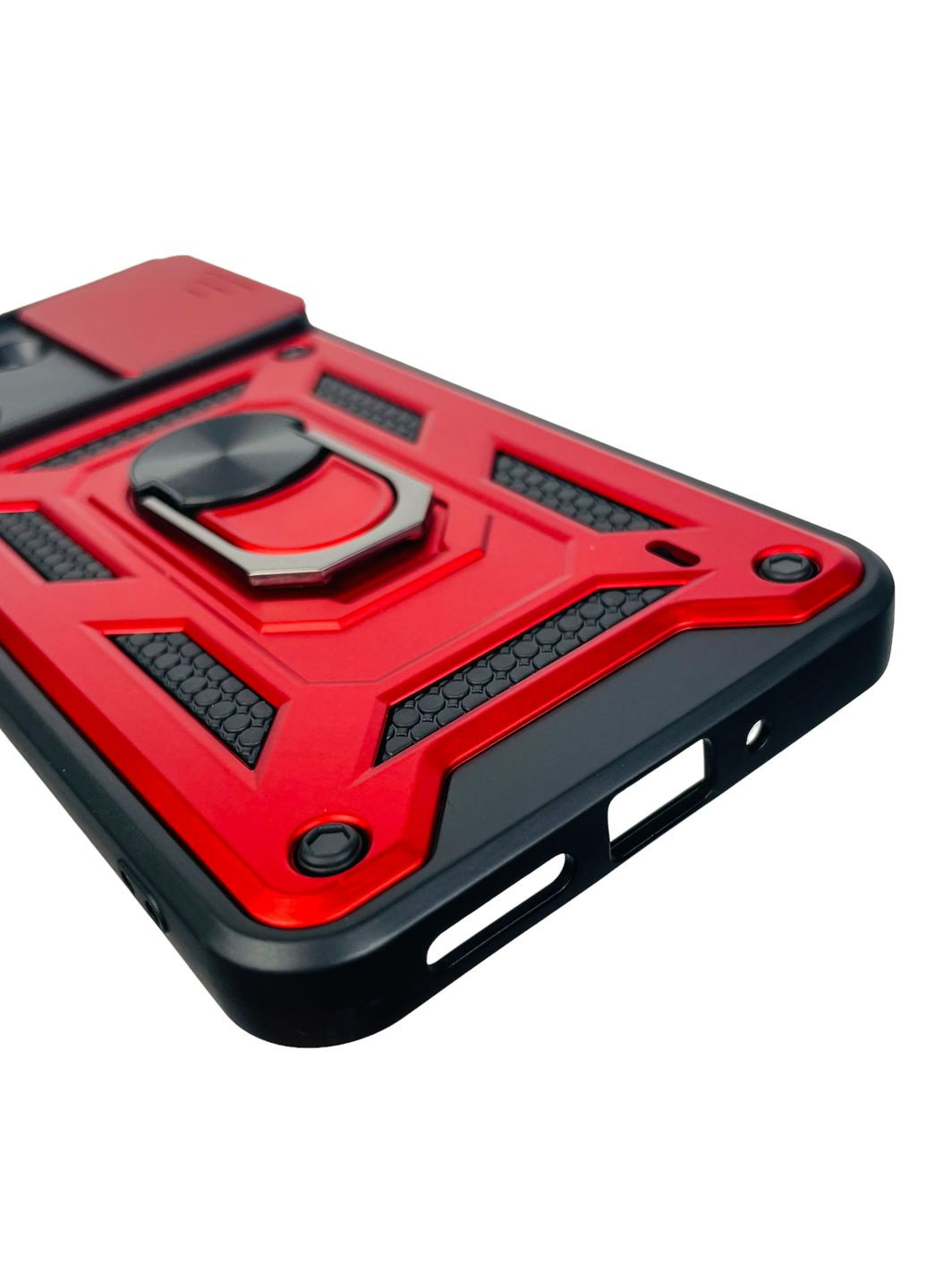 Чохол для Redmi 13C броньований з кільцем зі шторкою на камеру на сяомі редмі 13с червоний rg1 Xiaomi (366021511)