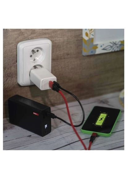 Зарядний пристрій (V04G45) Emos V04G45 1xUSB-A + 1xUSB-C PD20W GaN (369880992)