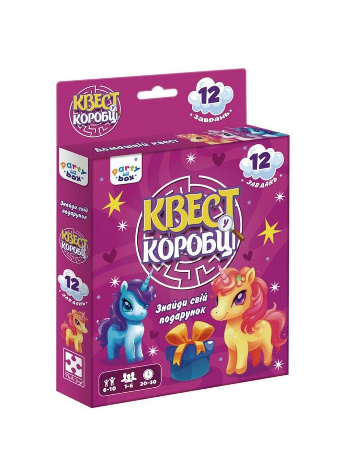 Настольная игра "Квест в коробке Единорожки" VT5902-01 инструкция 12 карточек с заданиями Vladi toys (342330056)
