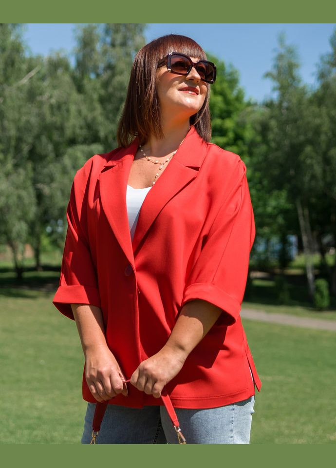 Красный женский пиджак 2067-3 Alenka Plus - летний