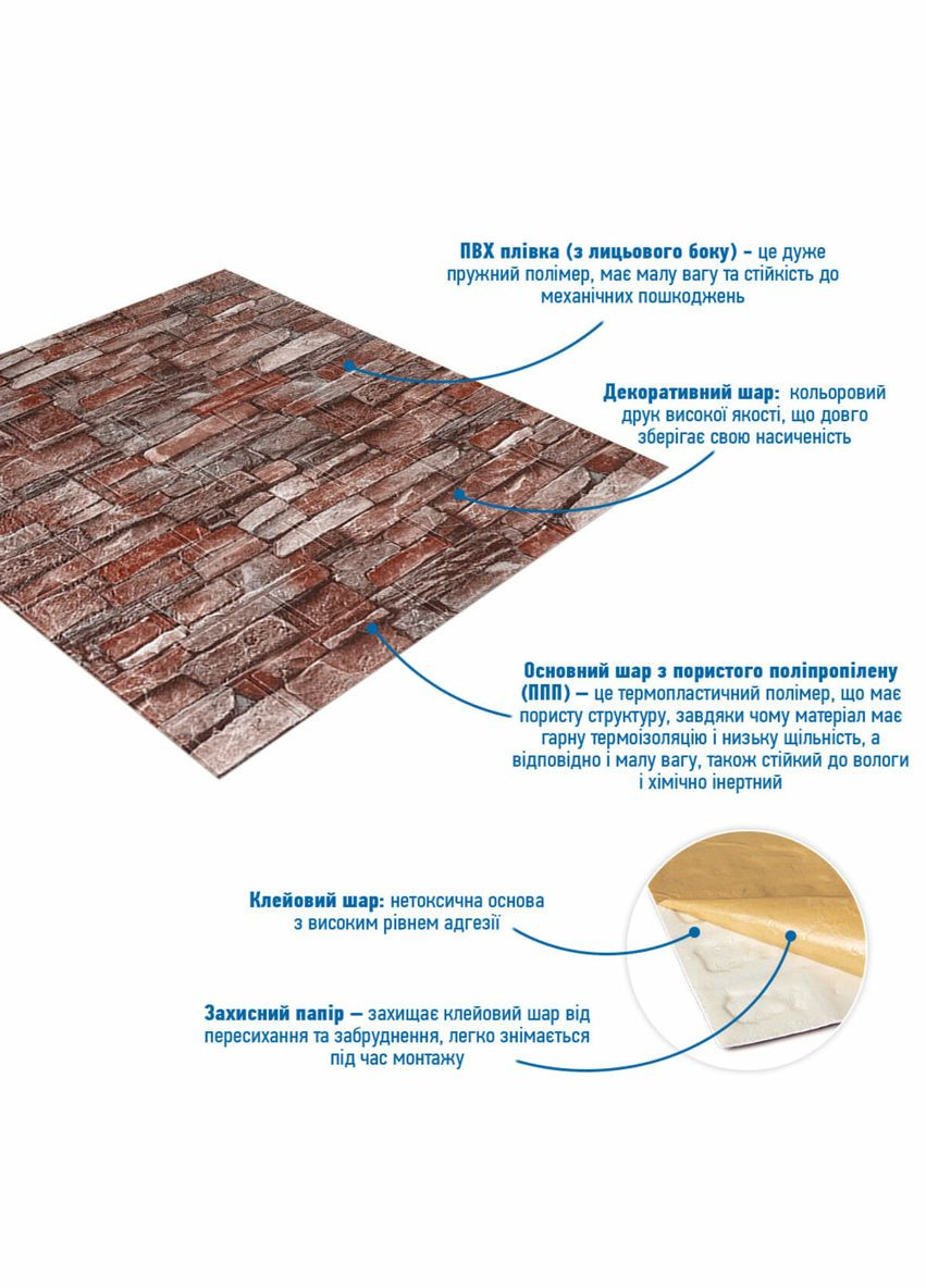 Панель стінова Mix 3D (058-2) 700х770х2мм (D) SW-00001917 No Brand (328579137)