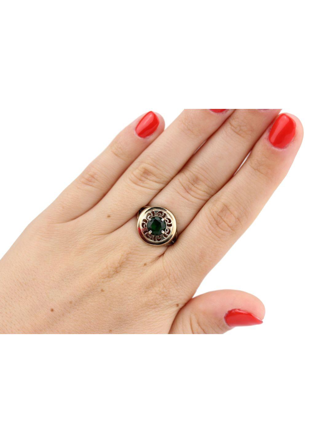 Кільце срібне із золотом та цирконієм Планета 469кз, розмір No Brand (317578000)