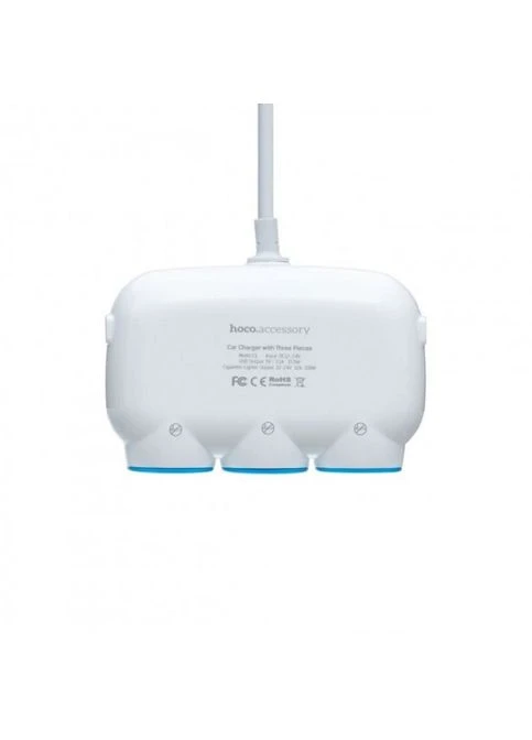 Автомобільний зарядний пристрій Трійник розгалужувач 3 виходи + 2 USB 2.1 A C1 USB Hub Hoco (377169977)