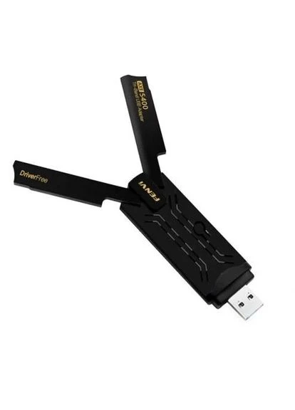 Мережевий адаптер FU-AXE5400, Black, USB 3.0, WiFi 6E, до 5400 Mb/s, Reatek RTL8832CU, 2 зовнішні знімні антени FU-AXE5400 Fenvi (395347915)