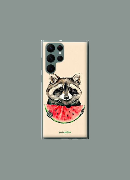 Чехол на Samsung Galaxy S22 Ultra Енотик с арбузом "4605u-2500-2448" Endorphone (348074775)