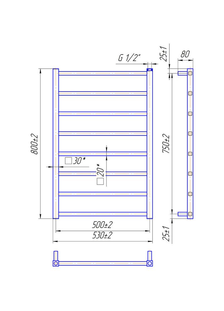 Сушка для рушників Токіо 800х530/500 Gold (1.2.0600.03.G) Mario (323103132)
