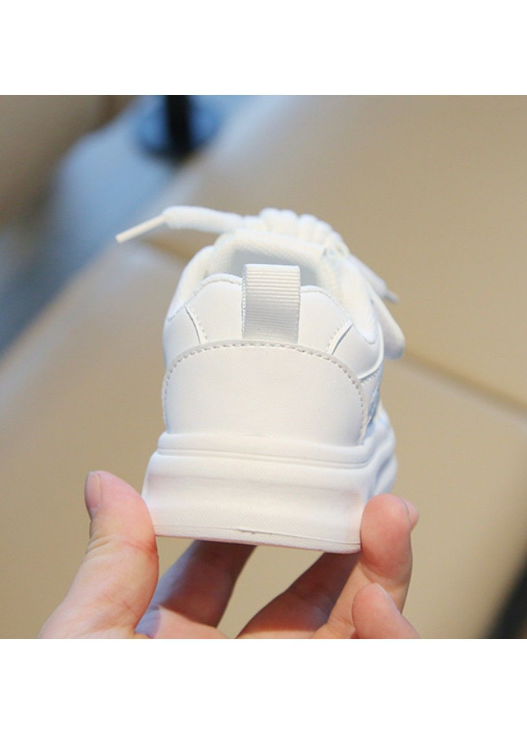 Белые демисезонные детские кроссовки No Brand