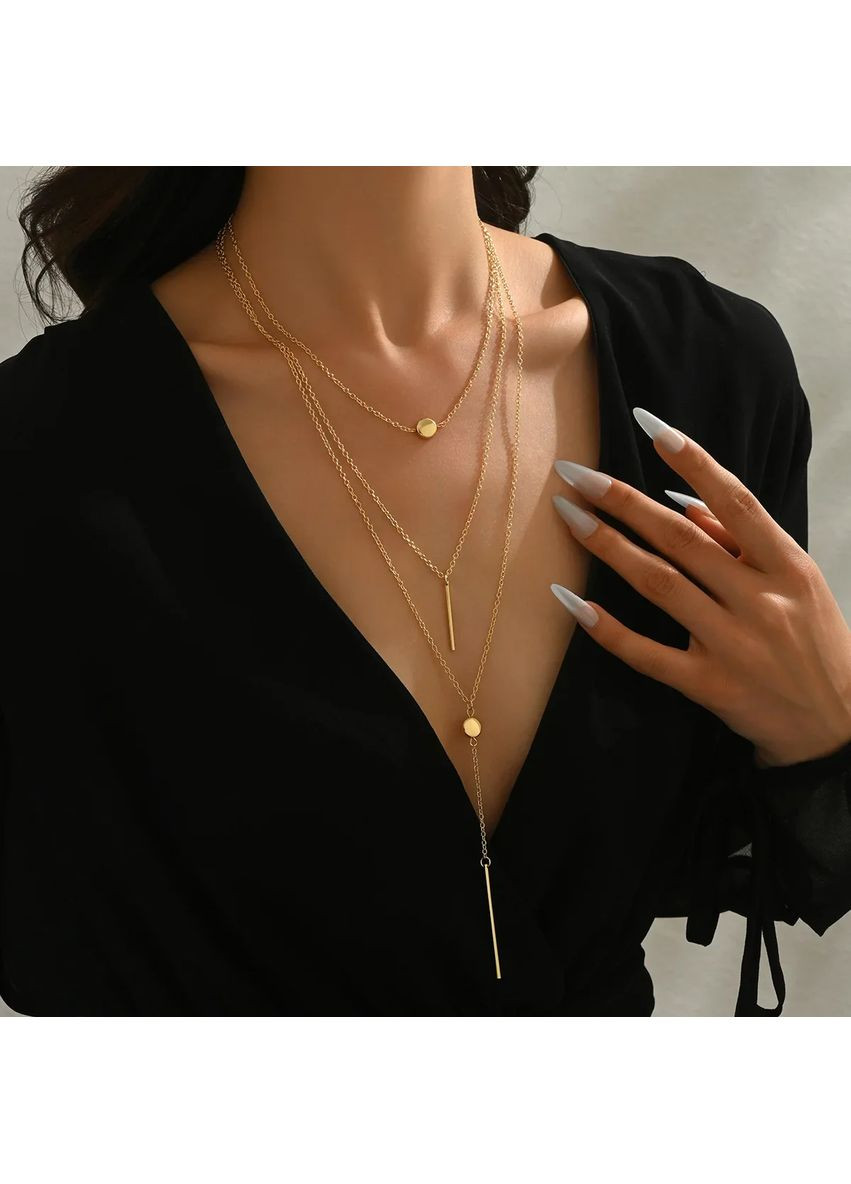 Подвеска многослойная кисточка палочка и кристал колье модное кулон многослойное колье Кисточка No Brand (360545395)