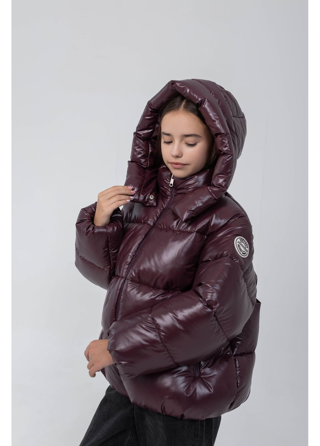 Комбинированная зимняя куртка бордовый Cvetkov Корри