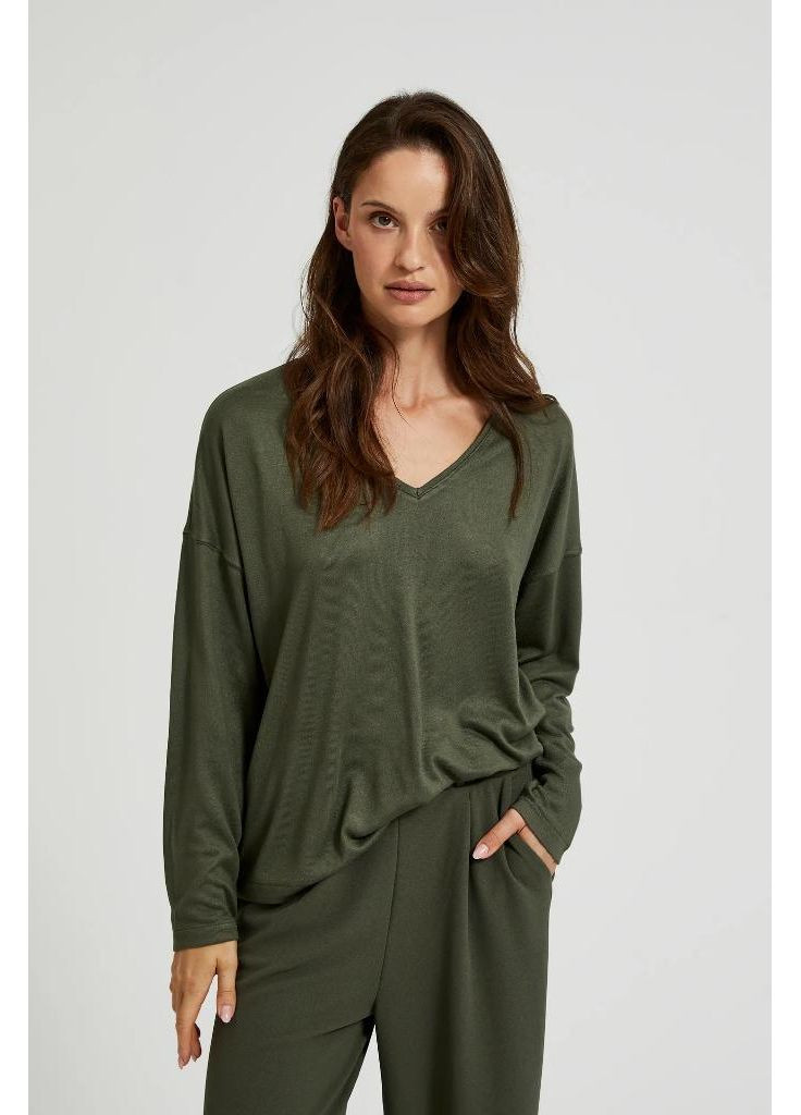 Оливковый зимний свитер Moodo