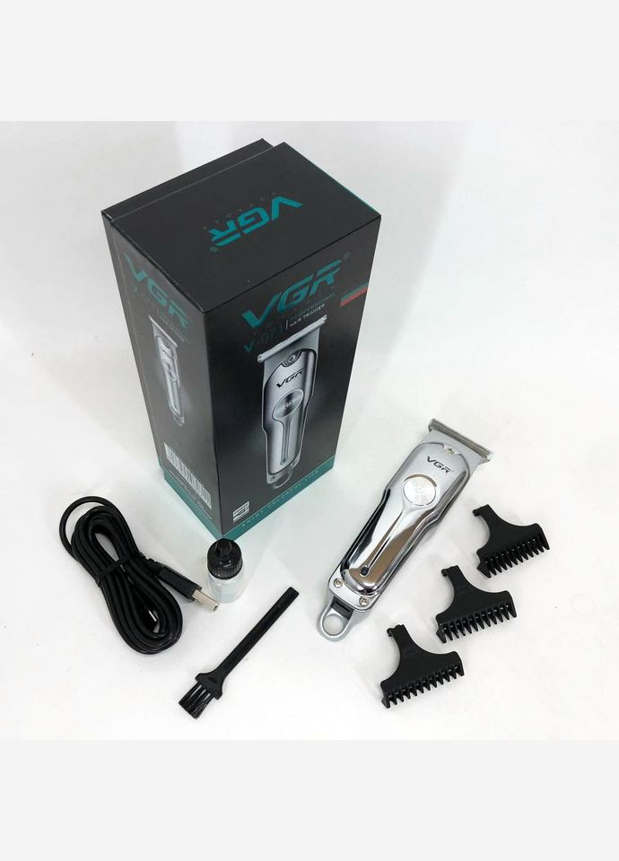 Машинка для стрижки волосся акумуляторна V-071 тример для бороди та вусів, окантувальна машинка VGR (364664574)