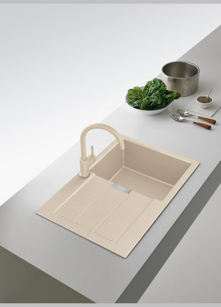 Мийка кухонная Sirius 2 тектонайт, прямокут., з крилом, 780х500х200мм, чаша - 1, врізна, бежевий FRANKE (330031911)