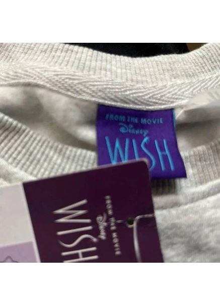 Disney свитшот с начесом для девочки wish 457070 серый повседневный хлопок, полиэстер, вискоза