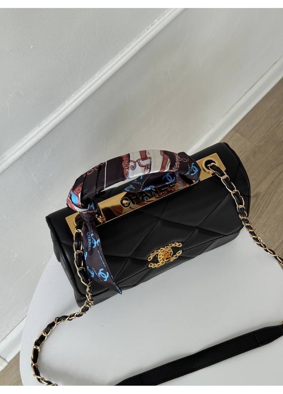 Сумка жіноча Chanel Classic Black/Gold класична Шанель чорна на плече крос боді No Brand (366889414)