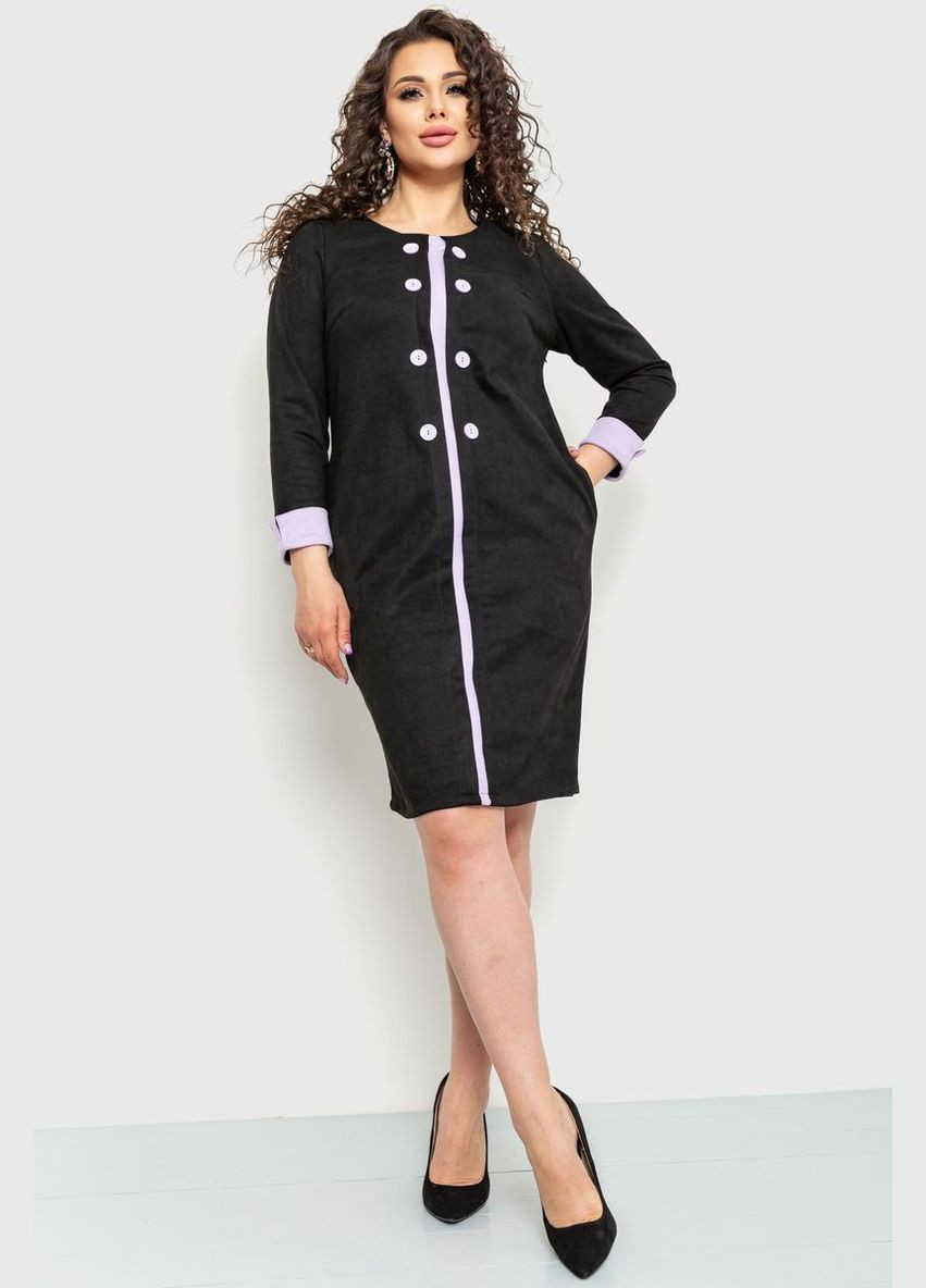 Черное платье классическое, цвет черный, 183r702 Van Gils однотонное