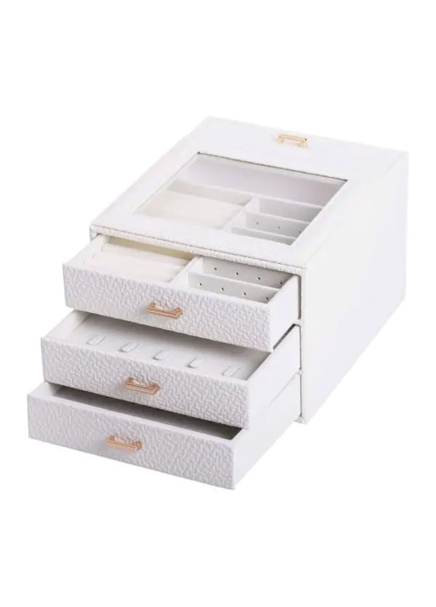 Скринька для прикрас з еко шкіри 3 яруси органайзер для ювелірних виробів HP-5-16W Yiwu (365265192)