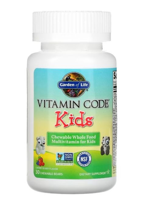 Vitamin Code Kids 30 Chewable Bears Cherry Garden of Life (292556212)