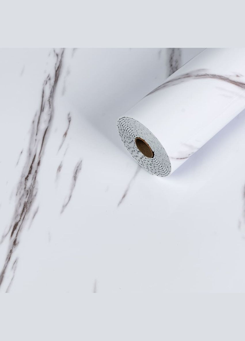 Самоклеящаяся виниловая плитка в рулоне белый мрамор с прожилками 3000х600х2мм Глянцевая SW-00001285 No Brand (316051162)