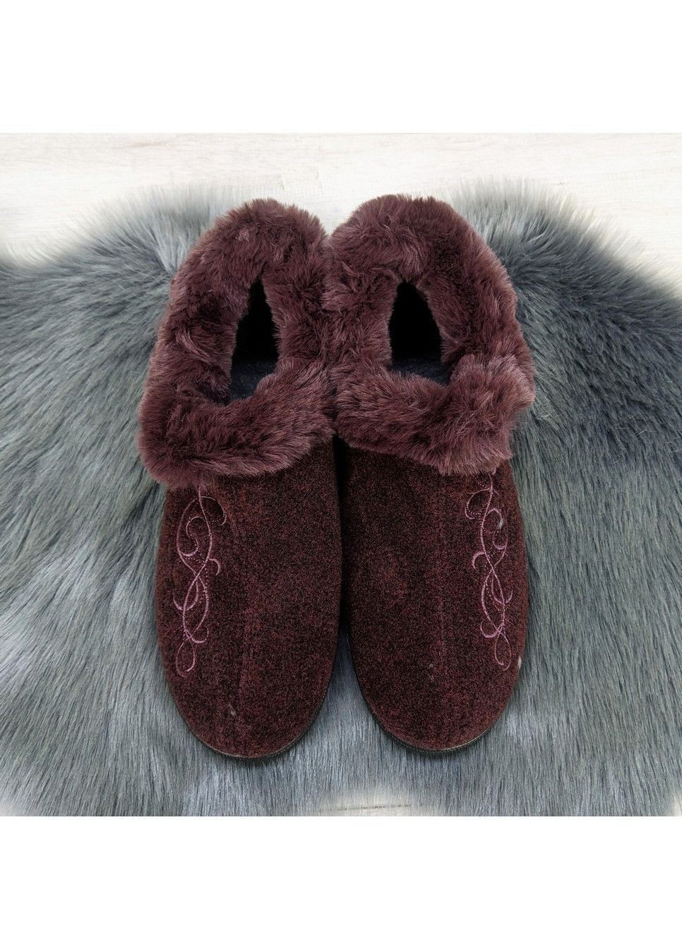 Бордовые тапочки чуни женские высокие на меху бордовые Gipanis