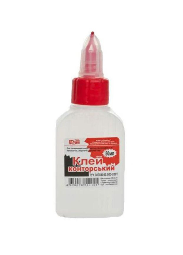 Клей силикатный конторский 50 г для бумаги и картона. КиП (351430605)