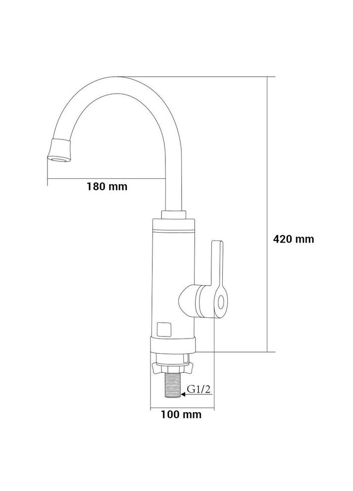 Кран-водонагрівач проточний HZ 3.0кВт 0.4-5бар для кухні гусак вухо на гайці (W) HZ-6B143W AQUATICA (365595477)