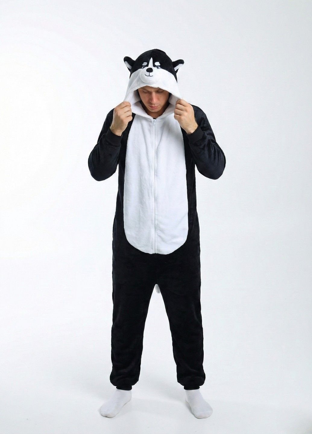 Кігурумі піжама Хаскі чоловіча чорна плюшева Lalapka (370204941)