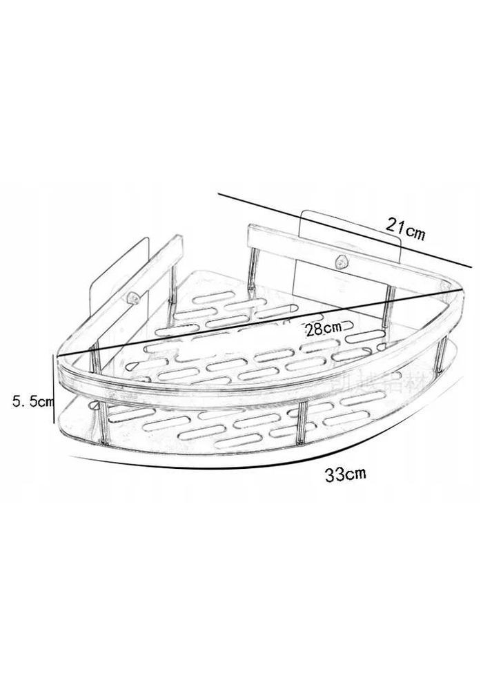 Набір металевих кутових полиць для ванної кімнати Чорні 2шт (PH051343-2) Xiamen (368764939)