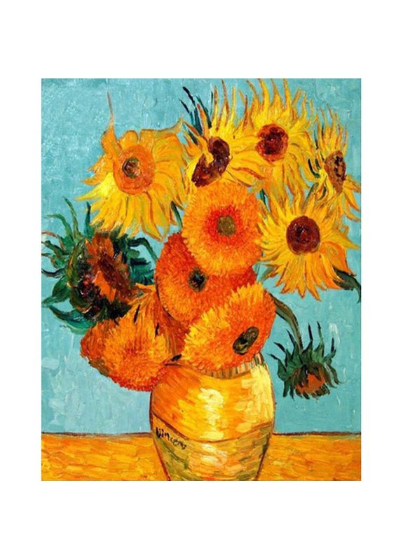 Алмазна мозаїка ПРЕМІУМ Дванадцять соняшників у вазі без підрамника розміром см (JSDF77102) Strateg (362437600)