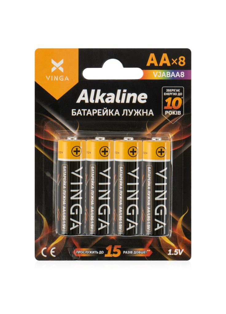 Батарейка (m460195) Vinga AA LR6 Alkaline 8pcs Blister (367068829)