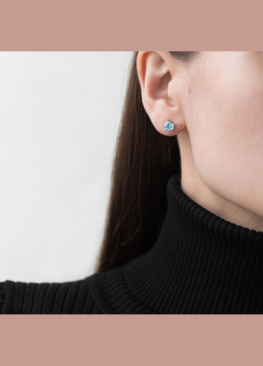 Золотые серьги-пусеты (топаз) с06604 Oniks (347193644)