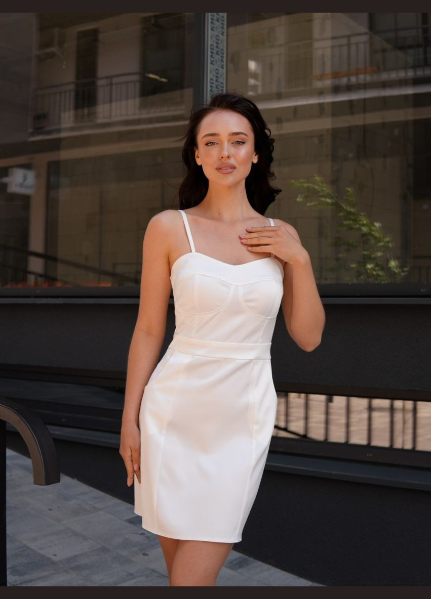 Молочна вечірня плаття футляр FashionYouWant однотонна