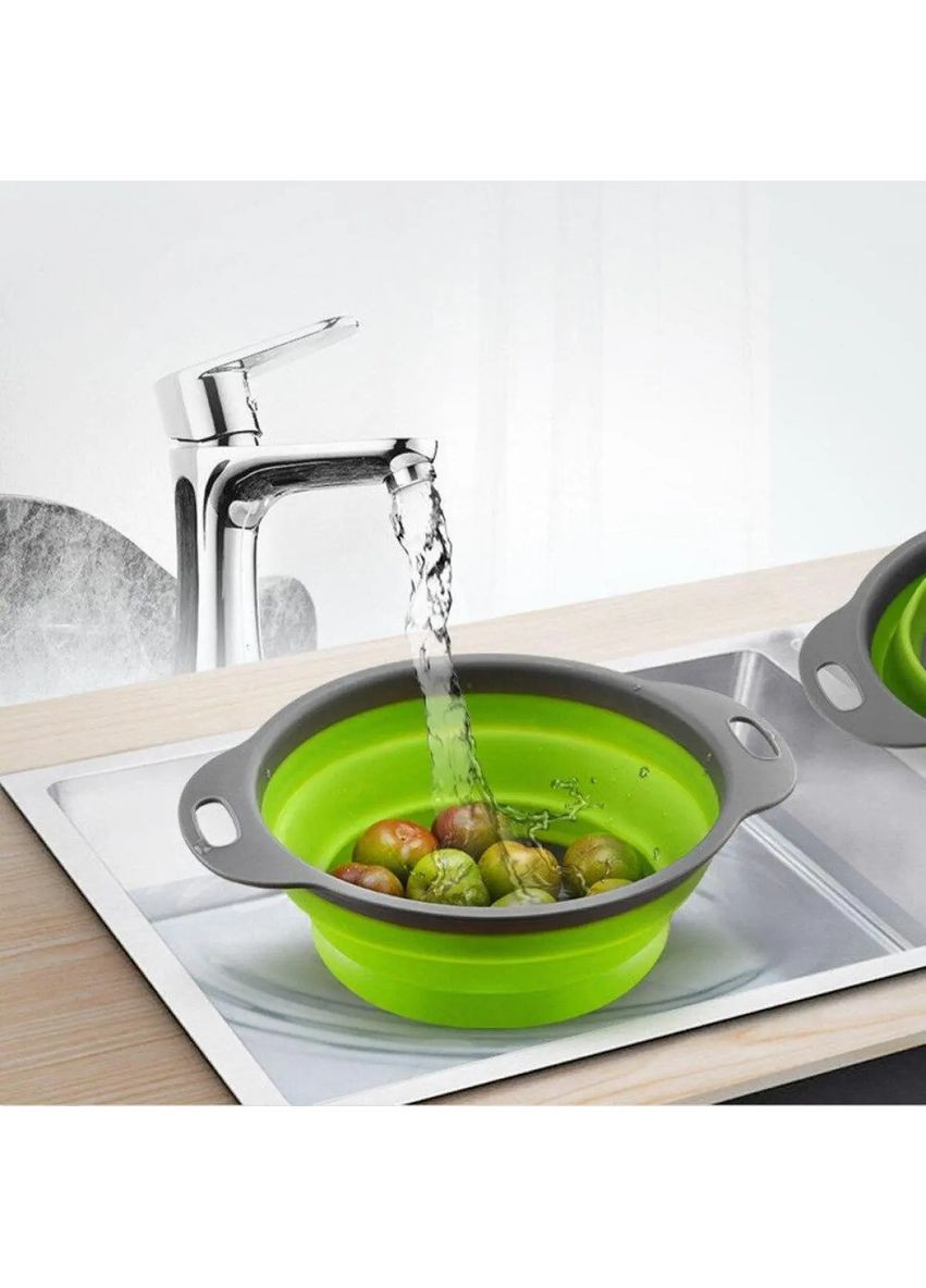 Друшляк силіконовий складаний великий + маленький Collapsible filter baskets Digital (363831945)