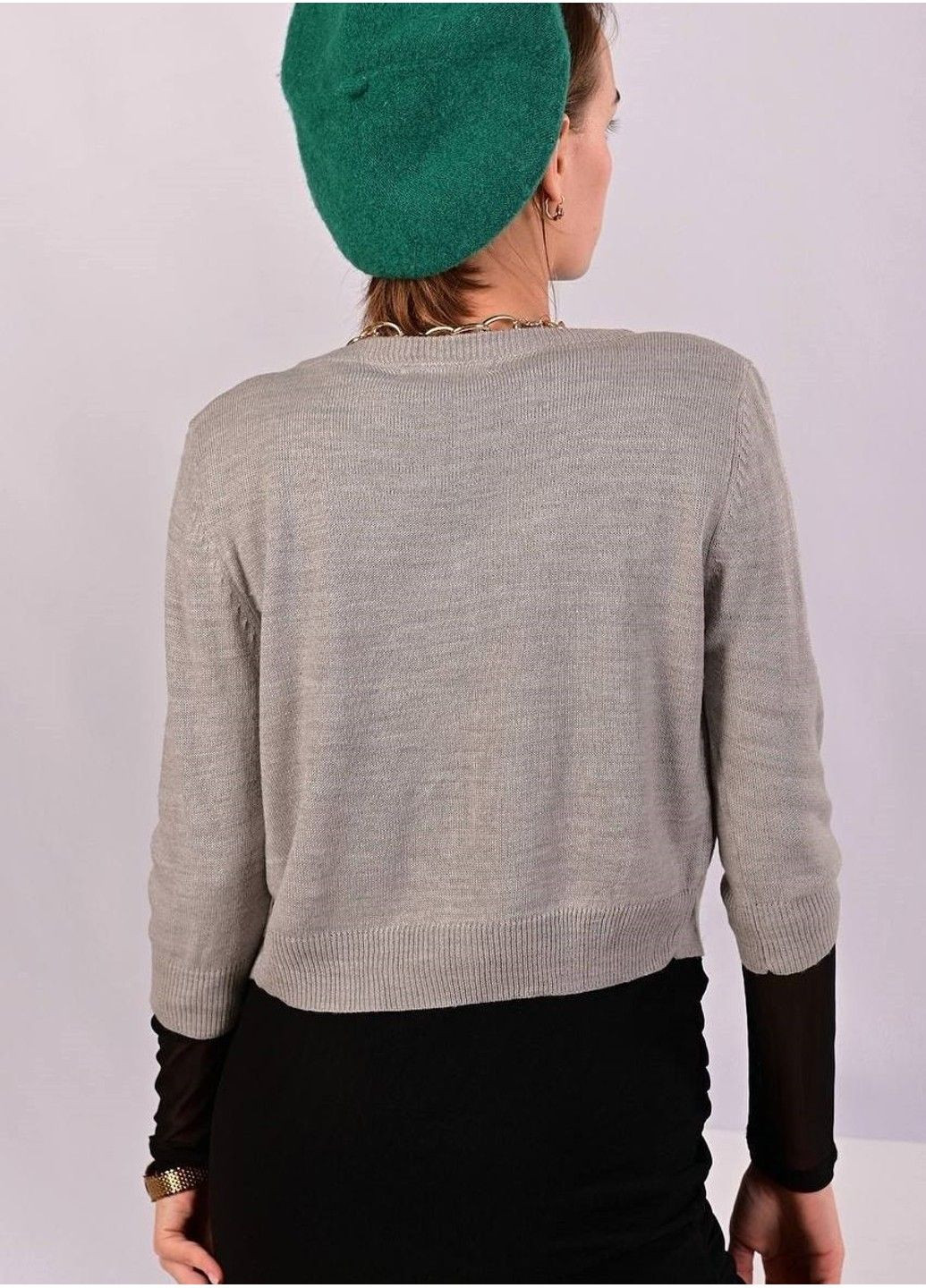 Серый демисезонный кофта женская короткая серая Calliope