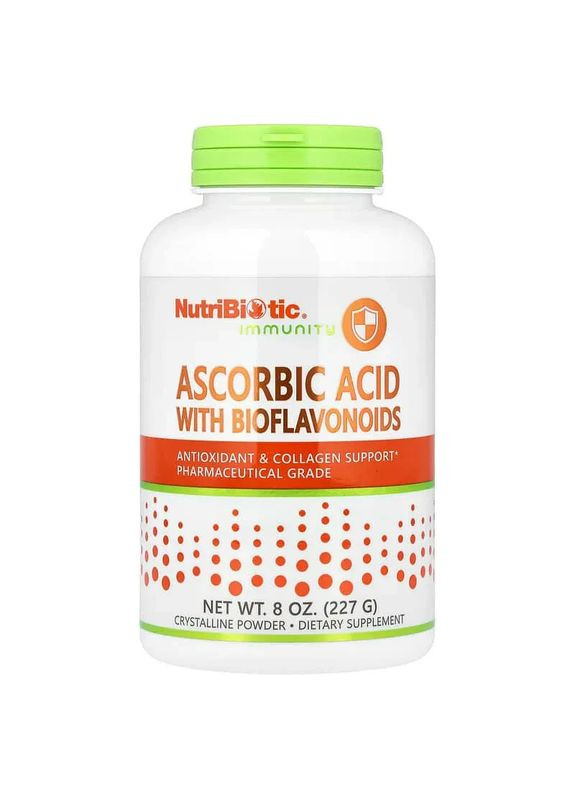 Аскорбінова кислота з біофлавоноїдами у порошку Ascorbic Acid with Bioflavonoids, 227 г NutriBiotic (361115457)