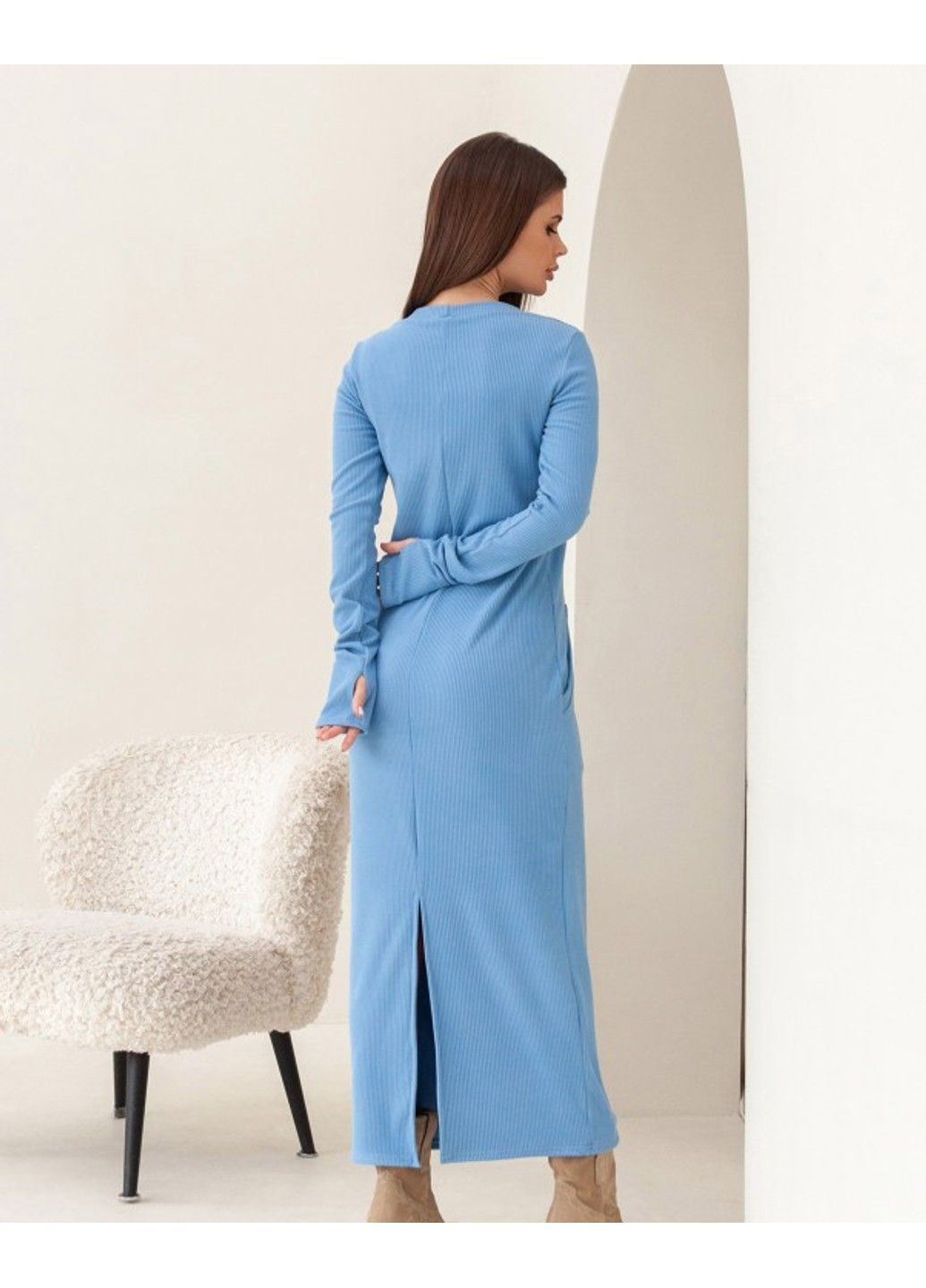 Голубое повседневный платье 14426 xl голубой ISSA PLUS