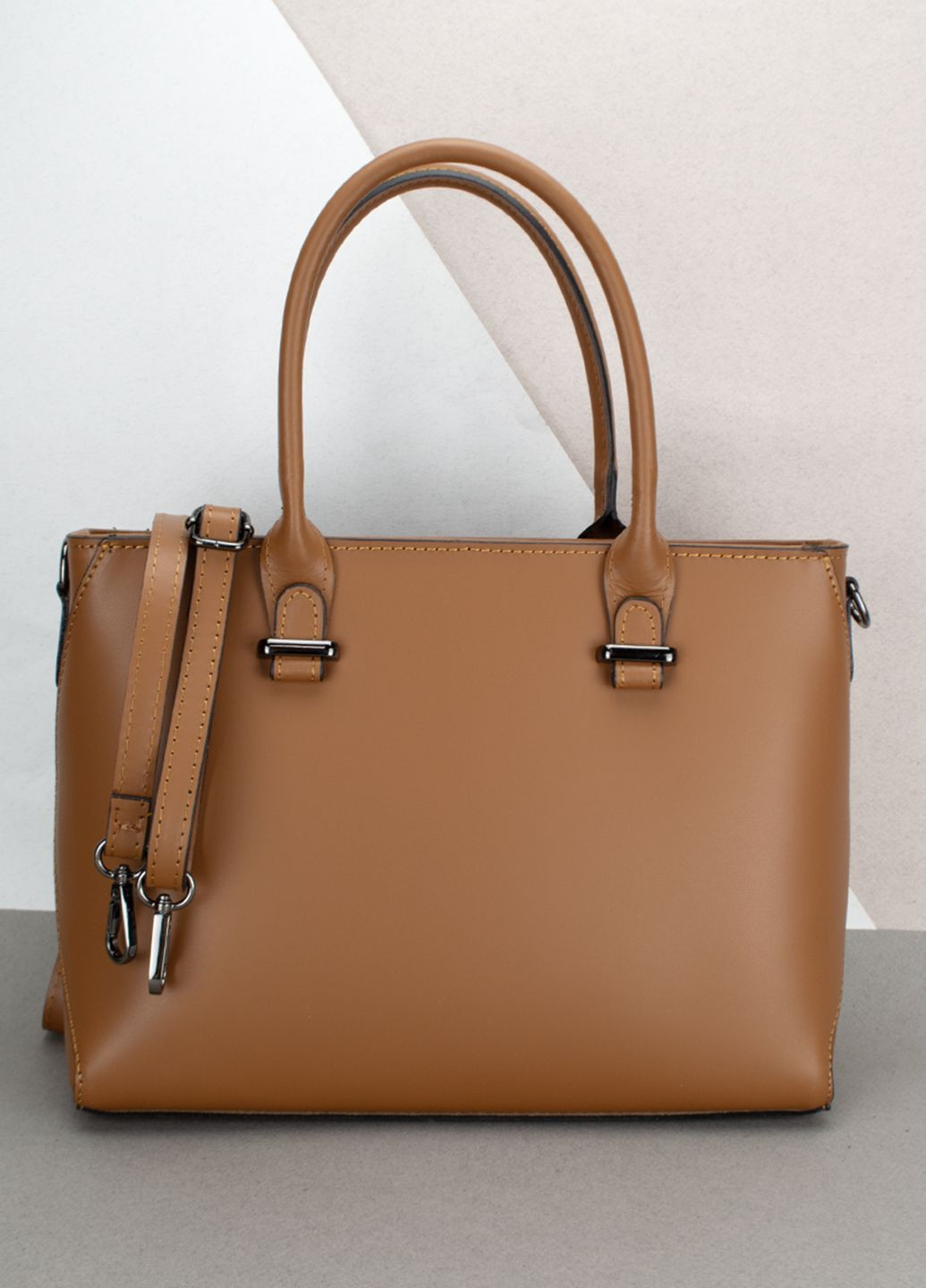 Сумка женская кожаная деловая 03833 офисная темно-рыжая Virginia Conti (315370717)