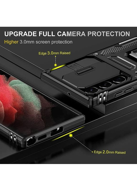 Ударостійкий чохол Camshield Army з кільцем для Samsung Galaxy S25 Ultra Чорний Epik (372499318)