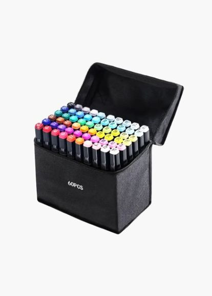 Якісний Набір скетч маркерів 60 кольорів | Двосторонні маркери для малювання і скетчинга в сумці AN No Brand SKETCHMARKER (303724705)