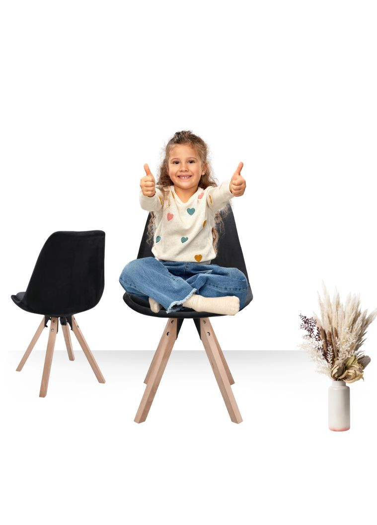 Стул Saida в скандинавском стиле с деревянными ножками черный Jumi (301538984)