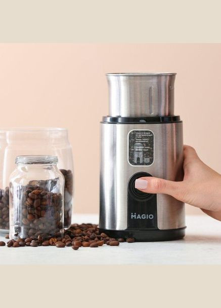 Електрична кавоварка для дому MG 208 подрібнювач кавових зерен Кругла Magio (298423854)