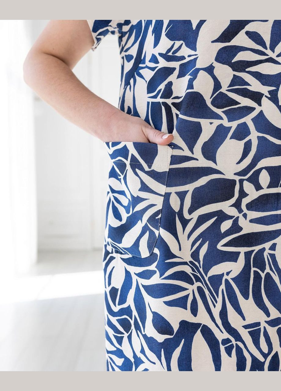 Синее повседневный платье веста 50 синий 0318 Vlavi